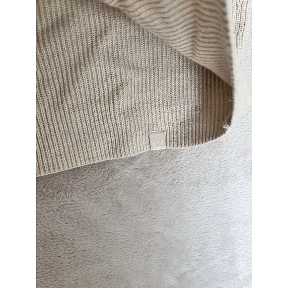 Lululemon 4 Merino Wool-Blend Ribbed Crewneck Sweater Heathered Natural Ivory - Picture 7 of 11
